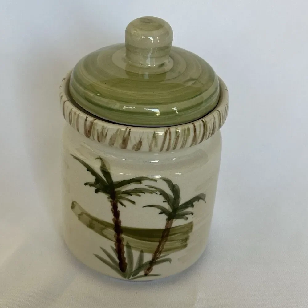 Mulberry Home Collection TROPIC TROPICAL PALM Lidded Rubber Seal 6.5